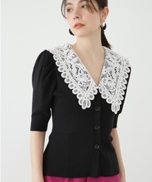 JILL STUART | レースカラーニットカーディガン(ニット/セーター)