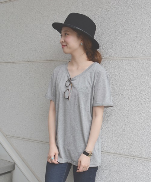 Khaju（カージュ）の「Khaju:ベーシックビッグTEE（Tシャツ/カットソー・レディース・ホワイト/グレー/ブラック/オレンジ系その他・ONE SIZE）」の3枚目の写真