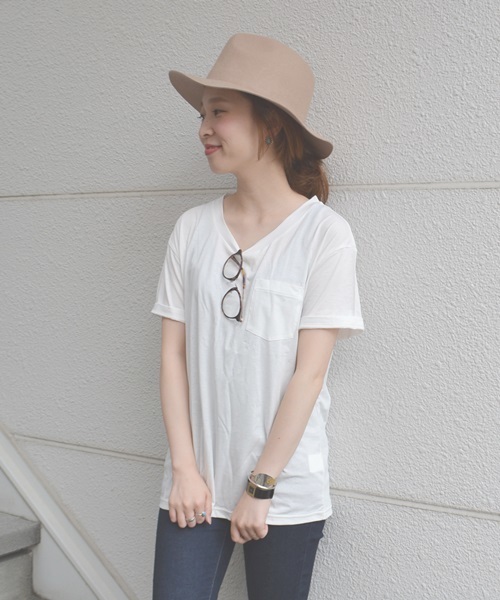 Khaju（カージュ）の「Khaju:ベーシックビッグTEE（Tシャツ/カットソー・レディース・ホワイト/グレー/ブラック/オレンジ系その他・ONE SIZE）」の2枚目の写真