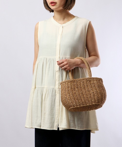 Chiaro（キアロ）の「chiaro ティアードノースリーブブラウス（シャツ/ブラウス・レディース・アイボリー/ベージュ/オレンジ/オリーブ・FREE）」の18枚目の写真