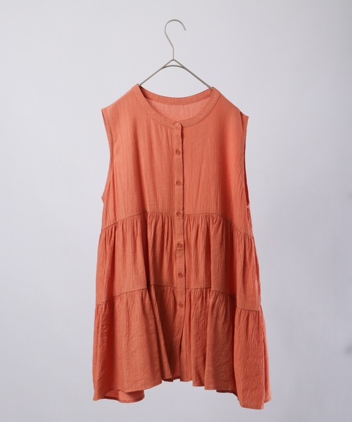 Chiaro（キアロ）の「chiaro ティアードノースリーブブラウス（シャツ/ブラウス・レディース・アイボリー/ベージュ/オレンジ/オリーブ・FREE）」の8枚目の写真