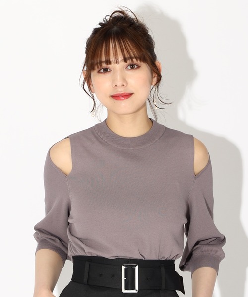 MISCH MASCH(ミッシュマッシュ)の「■2023春夏新作■カットオフニット/MM318335(ニット/セーター・レディース・ブラック/ホワイト/ブルー/ブラウン・M)」の3枚目の写真
