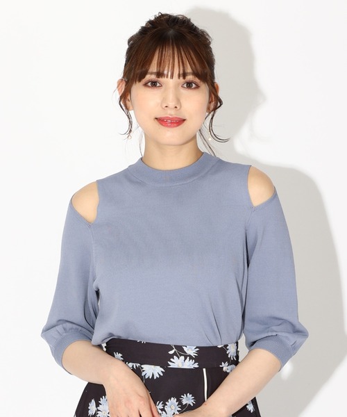 MISCH MASCH(ミッシュマッシュ)の「■2023春夏新作■カットオフニット/MM318335(ニット/セーター・レディース・ブラック/ホワイト/ブルー/ブラウン・M)」の4枚目の写真