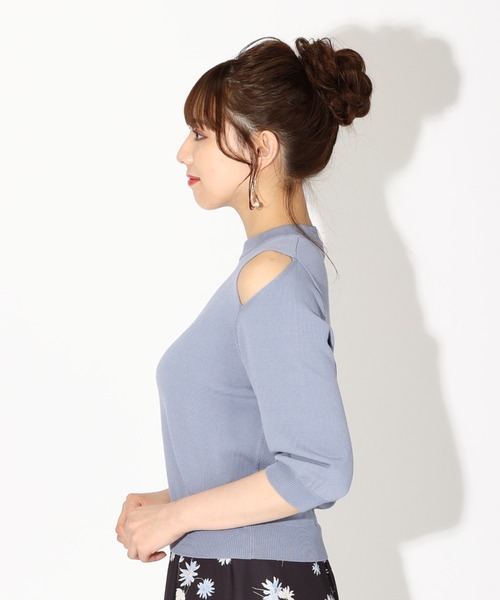 MISCH MASCH(ミッシュマッシュ)の「■2023春夏新作■カットオフニット/MM318335(ニット/セーター・レディース・ブラック/ホワイト/ブルー/ブラウン・M)」の8枚目の写真