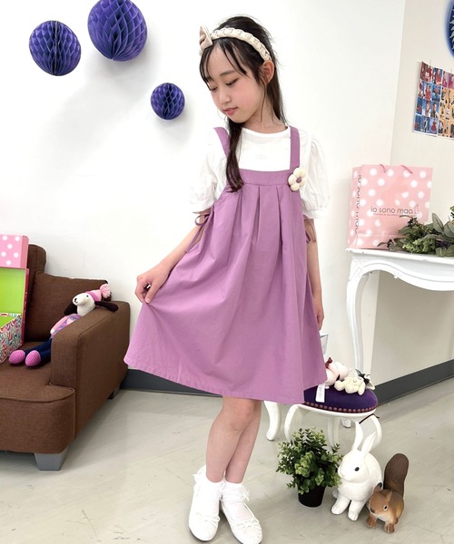 SPIGA（スピーガ）の「インナー付フラワーモチーフキャミワンピース（ワンピース・キッズ・ベージュ/パープル・4Y/6Y/8Y/10Y/12Y）」の11枚目の写真