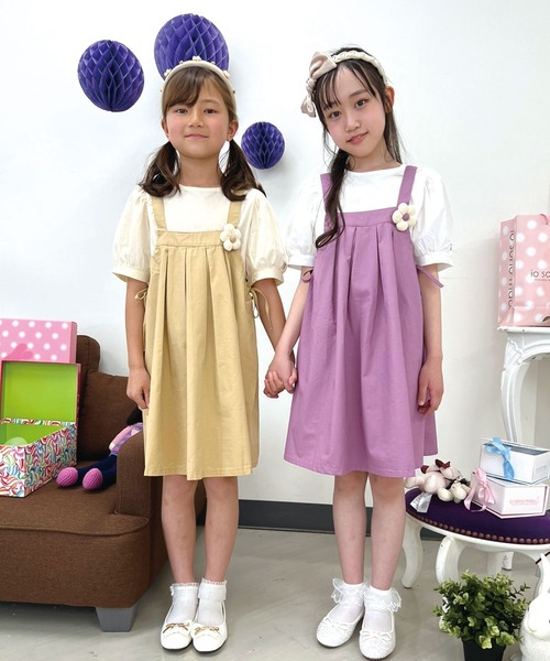 SPIGA（スピーガ）の「インナー付フラワーモチーフキャミワンピース（ワンピース・キッズ・ベージュ/パープル・4Y/6Y/8Y/10Y/12Y）」の7枚目の写真
