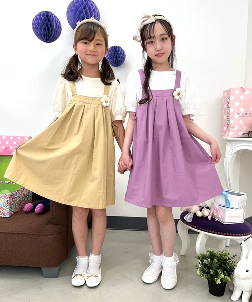 SPIGA（スピーガ）の「インナー付フラワーモチーフキャミワンピース（ワンピース・キッズ・ベージュ/パープル・4Y/6Y/8Y/10Y/12Y）」の12枚目の写真