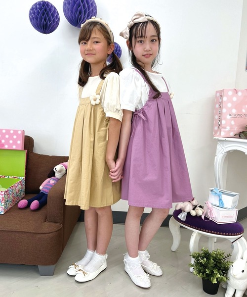SPIGA（スピーガ）の「インナー付フラワーモチーフキャミワンピース（ワンピース・キッズ・ベージュ/パープル・4Y/6Y/8Y/10Y/12Y）」の21枚目の写真