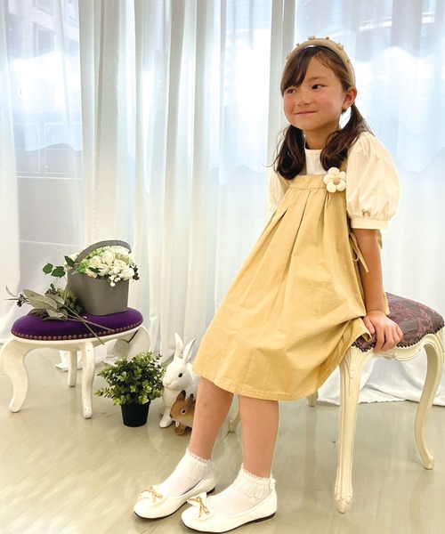 SPIGA（スピーガ）の「インナー付フラワーモチーフキャミワンピース（ワンピース・キッズ・ベージュ/パープル・4Y/6Y/8Y/10Y/12Y）」の10枚目の写真