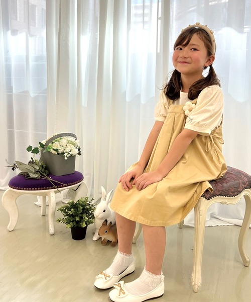 SPIGA（スピーガ）の「インナー付フラワーモチーフキャミワンピース（ワンピース・キッズ・ベージュ/パープル・4Y/6Y/8Y/10Y/12Y）」の17枚目の写真