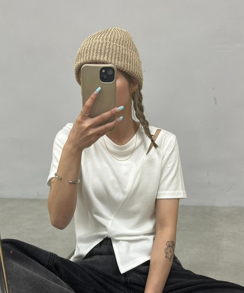 WHO'S WHO gallery（フーズフーギャラリー）の「ペーパーワッチ（ニットキャップ/ビーニー・レディース・ブラック/グレー/ベージュ・FREE）」の6枚目の写真