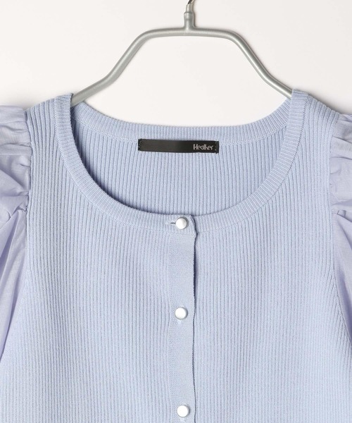 Heather（ヘザー）の「布帛ドッキングニットカーディガン　906181（カーディガン/ボレロ・レディース・ブラック/アイボリー/ブルー・FREE）」の10枚目の写真