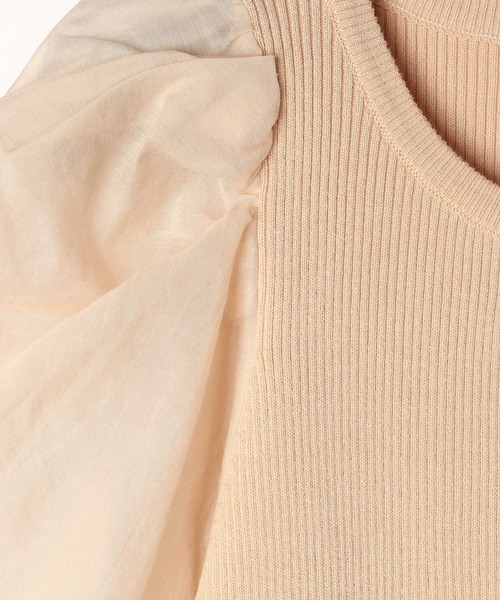 Heather（ヘザー）の「布帛ドッキングニットカーディガン　906181（カーディガン/ボレロ・レディース・ブラック/アイボリー/ブルー・FREE）」の4枚目の写真