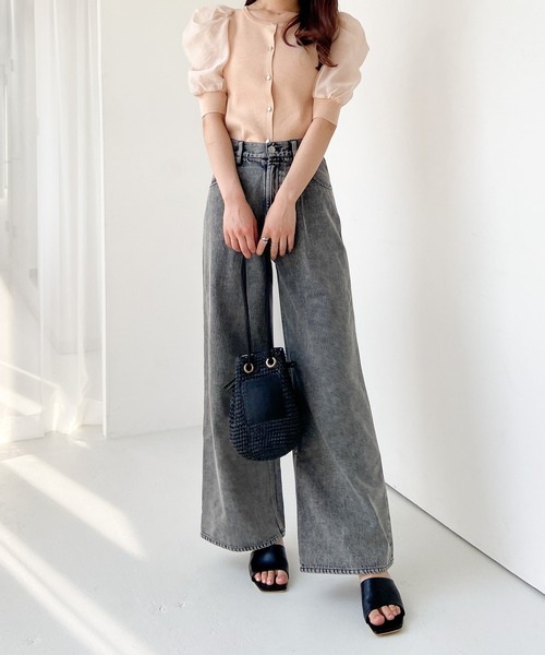 Heather（ヘザー）の「布帛ドッキングニットカーディガン　906181（カーディガン/ボレロ・レディース・ブラック/アイボリー/ブルー・FREE）」の17枚目の写真