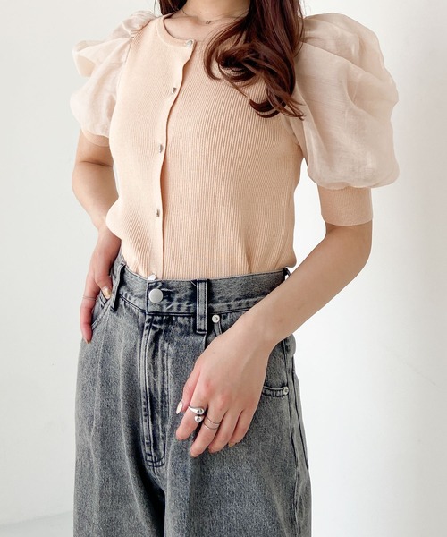 Heather（ヘザー）の「布帛ドッキングニットカーディガン　906181（カーディガン/ボレロ・レディース・ブラック/アイボリー/ブルー・FREE）」の14枚目の写真