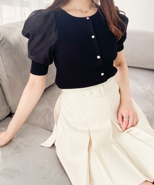 Heather（ヘザー）の「布帛ドッキングニットカーディガン　906181（カーディガン/ボレロ・レディース・ブラック/アイボリー/ブルー・FREE）」の21枚目の写真