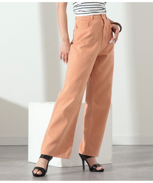 LATINA（ラティーナ）の「カラーデニムワイドパンツ（デニムパンツ・レディース・オレンジ/グリーン・FREE）」の10枚目の写真