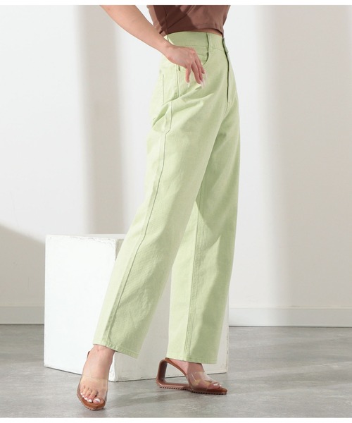 LATINA（ラティーナ）の「カラーデニムワイドパンツ（デニムパンツ・レディース・オレンジ/グリーン・FREE）」の5枚目の写真