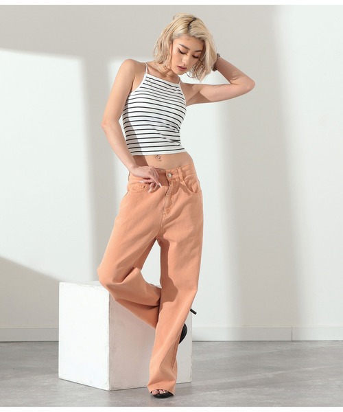 LATINA（ラティーナ）の「カラーデニムワイドパンツ（デニムパンツ・レディース・オレンジ/グリーン・FREE）」の11枚目の写真