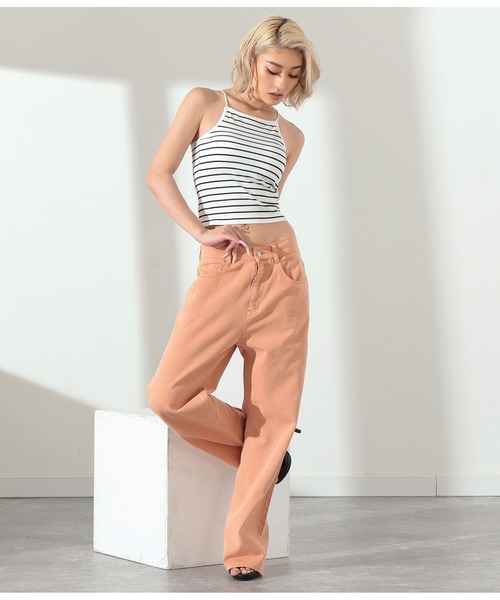 LATINA（ラティーナ）の「カラーデニムワイドパンツ（デニムパンツ・レディース・オレンジ/グリーン・FREE）」の12枚目の写真