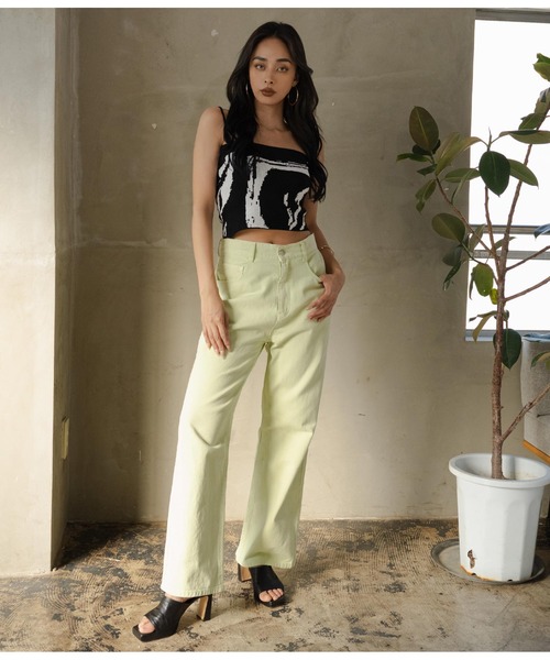 LATINA（ラティーナ）の「カラーデニムワイドパンツ（デニムパンツ・レディース・オレンジ/グリーン・FREE）」の18枚目の写真