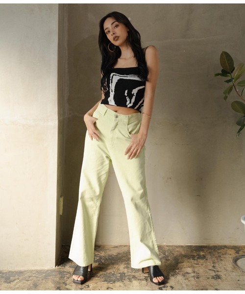 LATINA（ラティーナ）の「カラーデニムワイドパンツ（デニムパンツ・レディース・オレンジ/グリーン・FREE）」の17枚目の写真