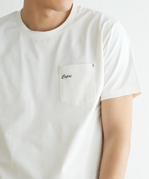 ikka（イッカ）の「【吸水速乾】速乾COOLポケットプリントTシャツ（Tシャツ/カットソー・メンズ・ホワイト/シルバーグレー/オリーブ/ブラック/オレンジ/ネイビー・M/XL/L/S）」の2枚目の写真