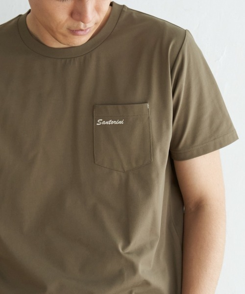 ikka（イッカ）の「【吸水速乾】速乾COOLポケットプリントTシャツ（Tシャツ/カットソー・メンズ・ホワイト/シルバーグレー/オリーブ/ブラック/オレンジ/ネイビー・M/XL/L/S）」の4枚目の写真