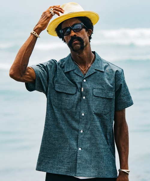 CRIMIE（クライミー）の「CHAMBRAY SHORT SLEEVE SHIRT（シャツ/ブラウス・メンズ・ブルー/ブラック・S/M/L/XL/XXL）」の12枚目の写真