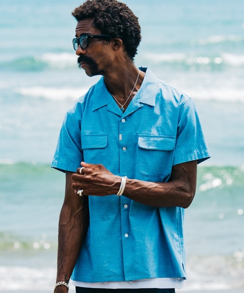 CRIMIE（クライミー）の「CHAMBRAY SHORT SLEEVE SHIRT（シャツ/ブラウス・メンズ・ブルー/ブラック・S/M/L/XL/XXL）」の19枚目の写真