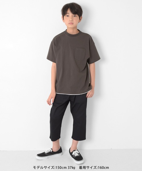 GLAZOS（グラソス）の「[テーパード]ストレッチ・ベイカーポケット7分丈パンツ（その他パンツ・キッズ・ブラック/ベージュ/カーキ・140cm/150cm/160cm/170cm）」の6枚目の写真