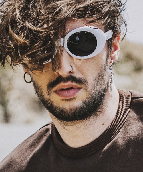 NO ID.（ノーアイディ）の「オーバルサングラス（サングラス・メンズ・ブラック/ホワイト・ONE SIZE）」の2枚目の写真