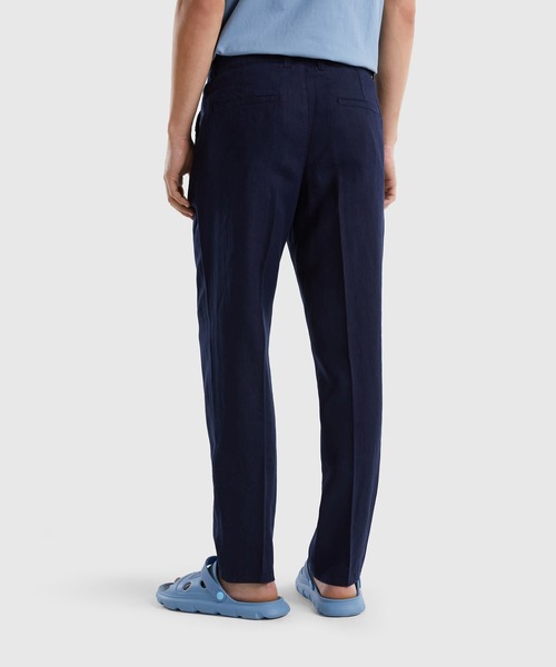 BENETTON (UNITED COLORS OF BENETTON)（ベネトンユナイテッドカラーズオブベネトン）の「リネン100％ストレートチノパンツ（チノパンツ・メンズ・ブラウン系その他/ネイビー/ホワイト・46/48/44/50/42）」の16枚目の写真