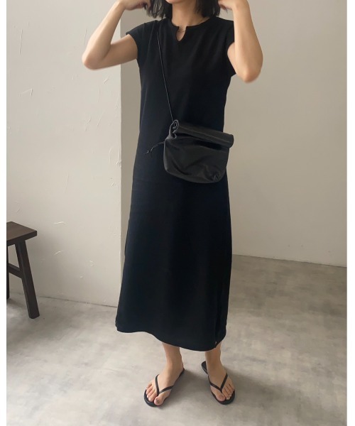 leimn（レイムン）の「ワッフルキーネックワンピース（ワンピース・レディース・アイボリー/モカ/チャコールグレー/ブラック・M）」の7枚目の写真
