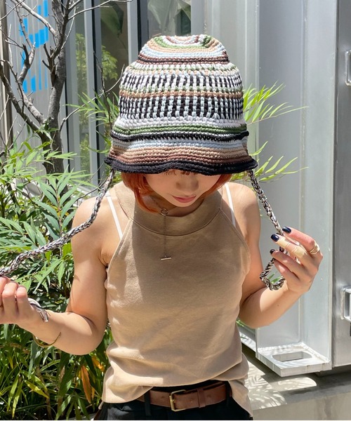 HIKA（ヒカ）の「【HIKA】ボーダーニットバケットHAT（ハット）」 - WEAR