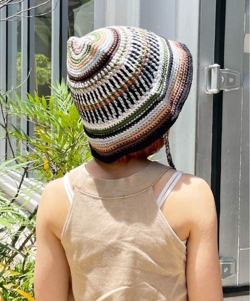 HIKA（ヒカ）の「【HIKA】ボーダーニットバケットHAT（ハット）」 - WEAR