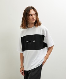 梨地パネル切替Tシャツ