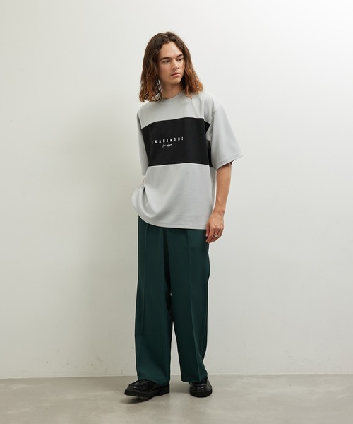 JUNRED（ジュンレッド）の「梨地パネル切替Tシャツ（Tシャツ/カットソー・メンズ・グレー/ホワイト/ブラック・LL/M/L）」の12枚目の写真