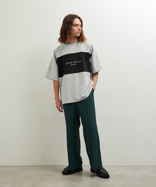 JUNRED（ジュンレッド）の「梨地パネル切替Tシャツ（Tシャツ/カットソー・メンズ・グレー/ホワイト/ブラック・LL/M/L）」の13枚目の写真