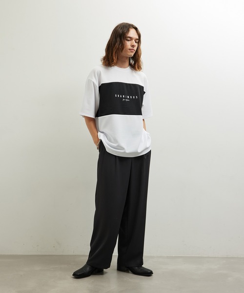 JUNRED（ジュンレッド）の「梨地パネル切替Tシャツ（Tシャツ/カットソー・メンズ・グレー/ホワイト/ブラック・LL/M/L）」の14枚目の写真