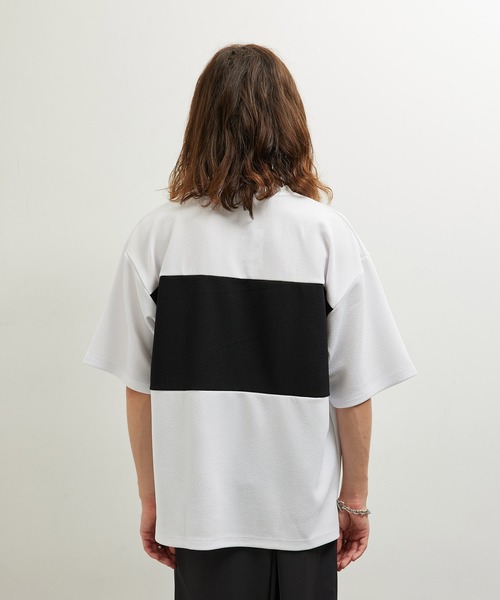 JUNRED（ジュンレッド）の「梨地パネル切替Tシャツ（Tシャツ/カットソー・メンズ・グレー/ホワイト/ブラック・LL/M/L）」の17枚目の写真