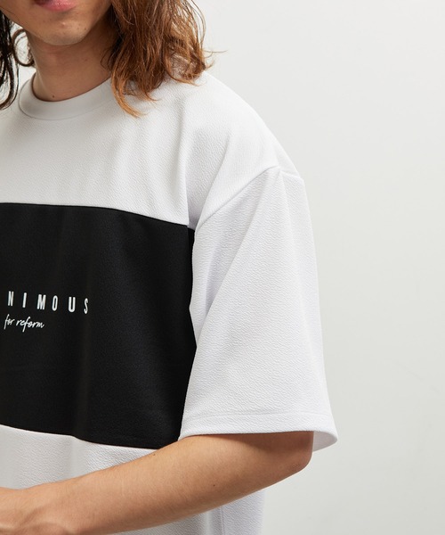 JUNRED（ジュンレッド）の「梨地パネル切替Tシャツ（Tシャツ/カットソー・メンズ・グレー/ホワイト/ブラック・LL/M/L）」の21枚目の写真