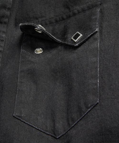 RRL（ダブル アール エル）の「スリム フィット デニム ウエスタン シャツ（シャツ/ブラウス・メンズ・ブラック系1・M/XL/L/XS/S/XXL）」の7枚目の写真