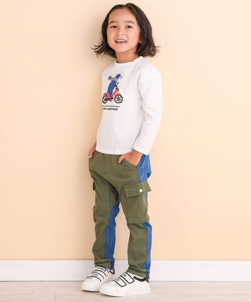 Noeil aime BeBe(ノイユエイムベベ)の「クマさん&自転車発泡プリントTシャツ(80~130cm)(Tシャツ/カットソー・キッズ・ホワイト/イエロー・120cm/110cm/100cm/90cm/130cm/80cm)」の6枚目の写真