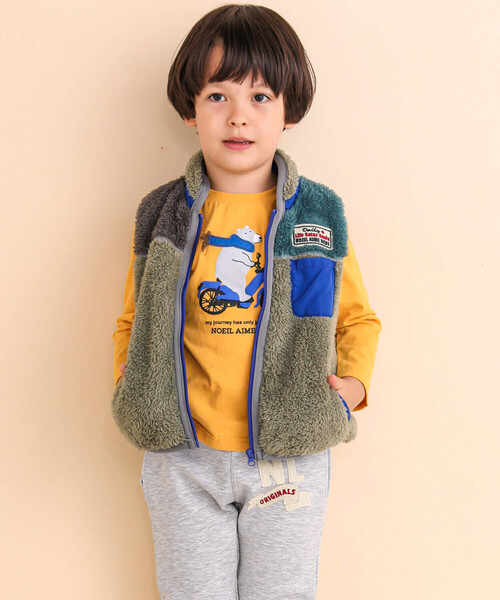 Noeil aime BeBe(ノイユエイムベベ)の「クマさん&自転車発泡プリントTシャツ(80~130cm)(Tシャツ/カットソー・キッズ・ホワイト/イエロー・120cm/110cm/100cm/90cm/130cm/80cm)」の8枚目の写真