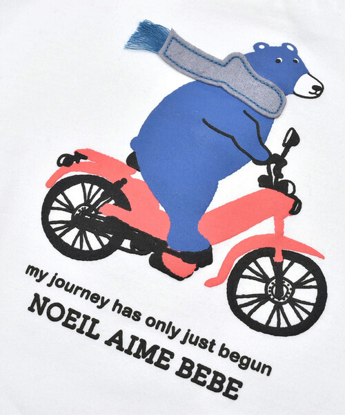 Noeil aime BeBe(ノイユエイムベベ)の「クマさん&自転車発泡プリントTシャツ(80~130cm)(Tシャツ/カットソー・キッズ・ホワイト/イエロー・120cm/110cm/100cm/90cm/130cm/80cm)」の14枚目の写真