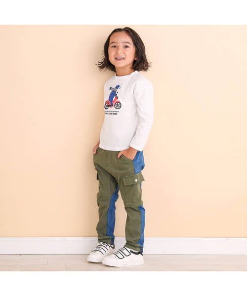 Noeil aime BeBe(ノイユエイムベベ)の「クマさん&自転車発泡プリントTシャツ(80~130cm)(Tシャツ/カットソー・キッズ・ホワイト/イエロー・120cm/110cm/100cm/90cm/130cm/80cm)」の3枚目の写真