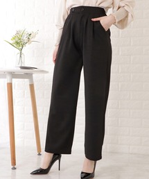 ハイウエストアシンメトリーとろみタックパンツ