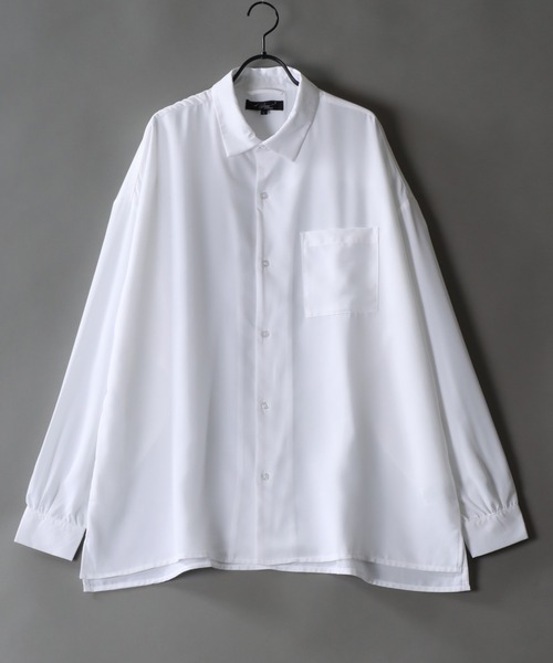 SITRY（シトリー）の「Drape Regular Collar Shirt/ドレープ レギュラーカラー シャツ（シャツ/ブラウス・メンズ・ブラック/ホワイト/チャコールグレー/グレイッシュベージュ/グレイッシュブルー・L/M）」の2枚目の写真
