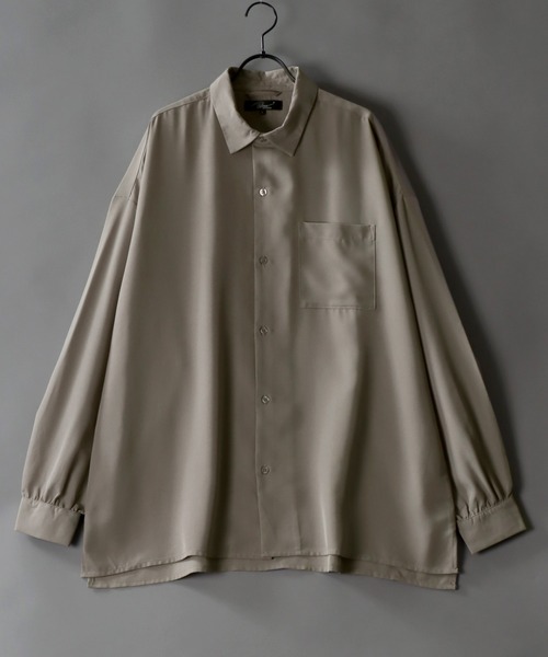 SITRY（シトリー）の「Drape Regular Collar Shirt/ドレープ レギュラーカラー シャツ（シャツ/ブラウス・メンズ・ブラック/ホワイト/チャコールグレー/グレイッシュベージュ/グレイッシュブルー・L/M）」の5枚目の写真